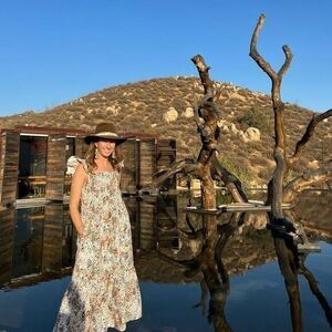 Sea NY dress size M midi Lana‎ animal print smocked flutter sleeve $395